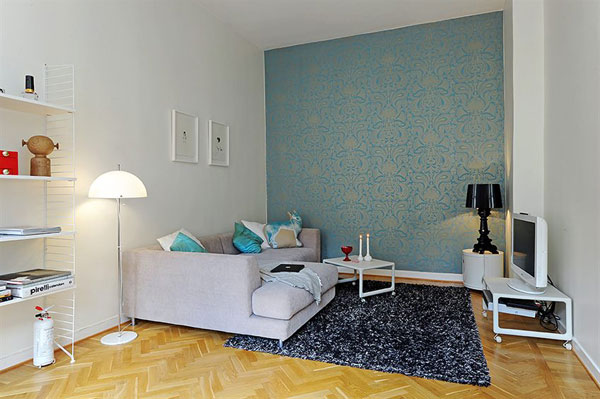 活力马赛克 明媚北欧风公寓 公寓装修,经济型装修,宜家风格,客厅,背景墙,壁纸,沙发