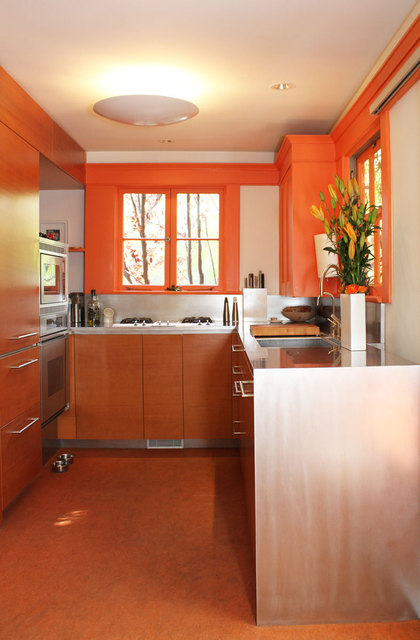 橙色调温暖设计 安然悠闲时尚生活 ,,别墅装修,110平米装修,经济型装修,简约风格,混搭风格,海外家居,厨房,橱柜