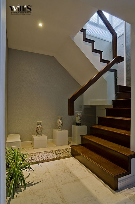 荷塘月色 现代中式时尚复式 复式装修,四房以上装修,富裕型装修,中式风格,楼梯