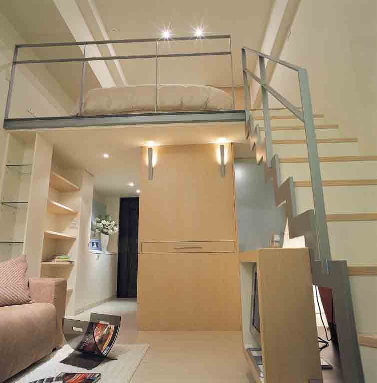 42平米 安顿身心舒适房 公寓装修,40平米装修,经济型装修,小户型装修,简约风格,台湾家居,客厅,楼梯