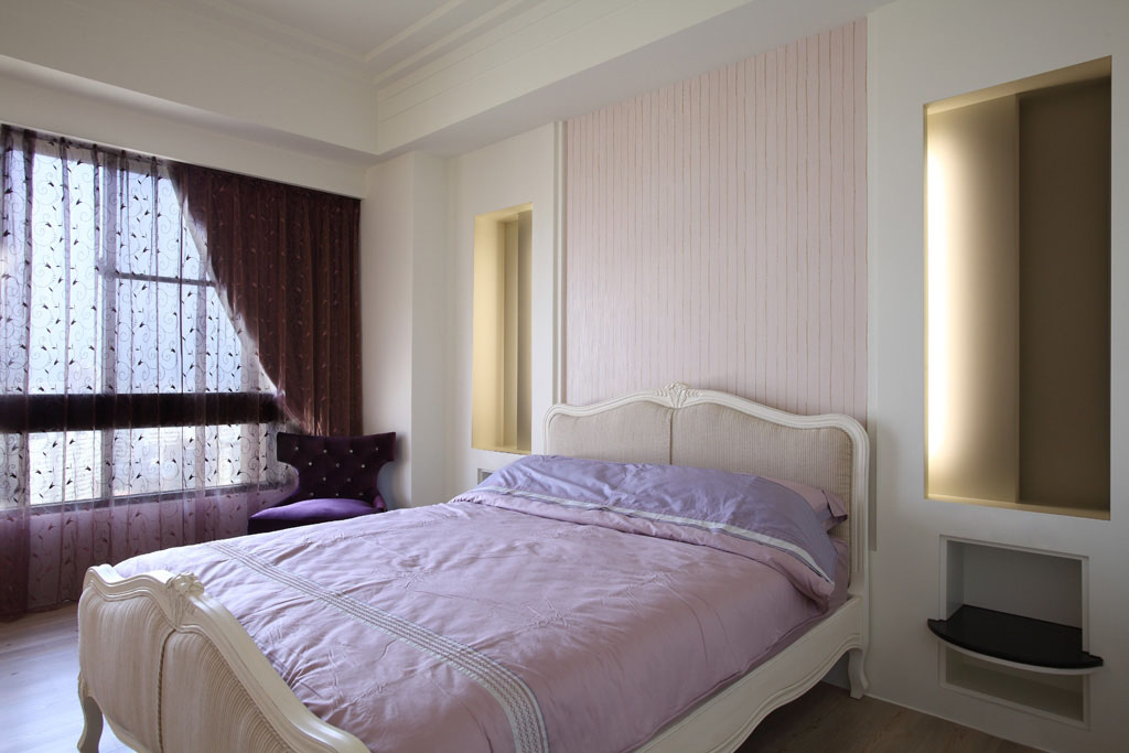 纯白中的华丽 160平四房两厅 公寓装修,四房装修,140平米以上装修,富裕型装修,简约风格,台湾家居,卧室,卧室背景墙,床