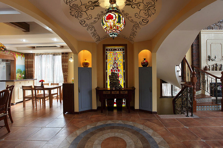 西班牙风格豪华型别墅客厅精美装修效果图