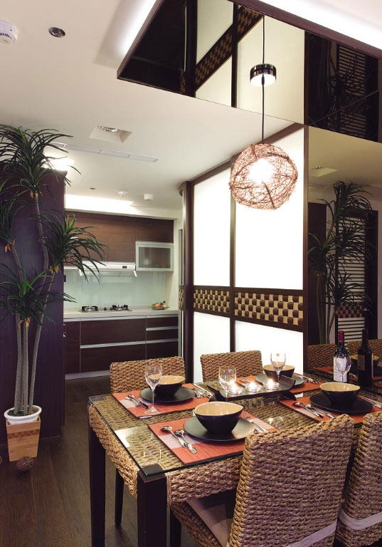 巴厘岛之恋 浪漫东南亚风两居室 台湾家居,二居室装修,富裕型装修,东南亚风格,厨房,餐厅