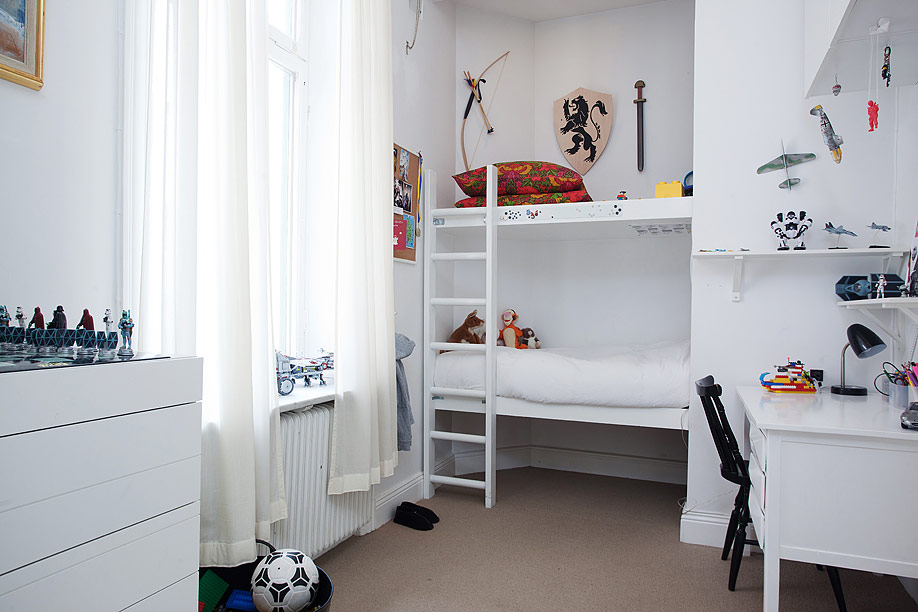 色彩北欧公寓 微小改变空间大精彩 复式装修,60平米装修,经济型装修,宜家风格,儿童房,床