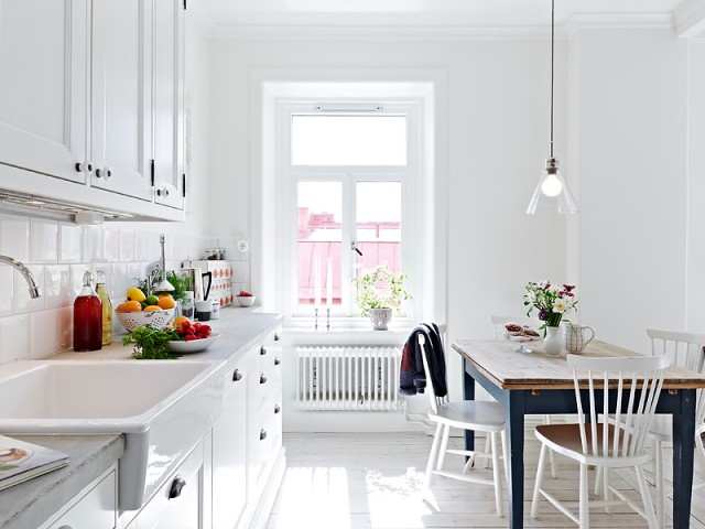简单北欧风 65平白色原生态公寓 小户型装修,60平米装修,经济型装修,宜家风格,海外家居,厨房,餐桌