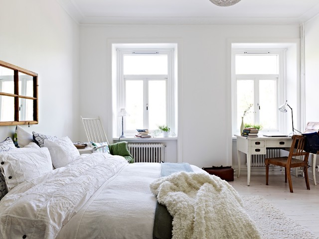 简单北欧风 65平白色原生态公寓 小户型装修,60平米装修,经济型装修,宜家风格,海外家居,卧室,床