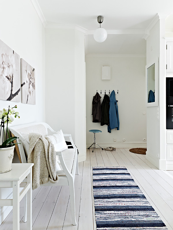 简单北欧风 65平白色原生态公寓 小户型装修,60平米装修,经济型装修,宜家风格,海外家居,门厅