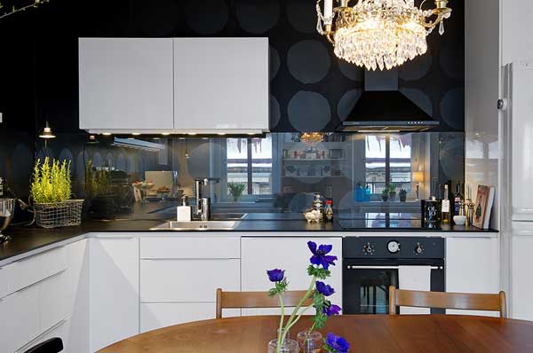 客餐厨开放空间 黑白年轻家庭公寓 公寓装修,经济型装修,宜家风格,厨房,黑白,橱柜