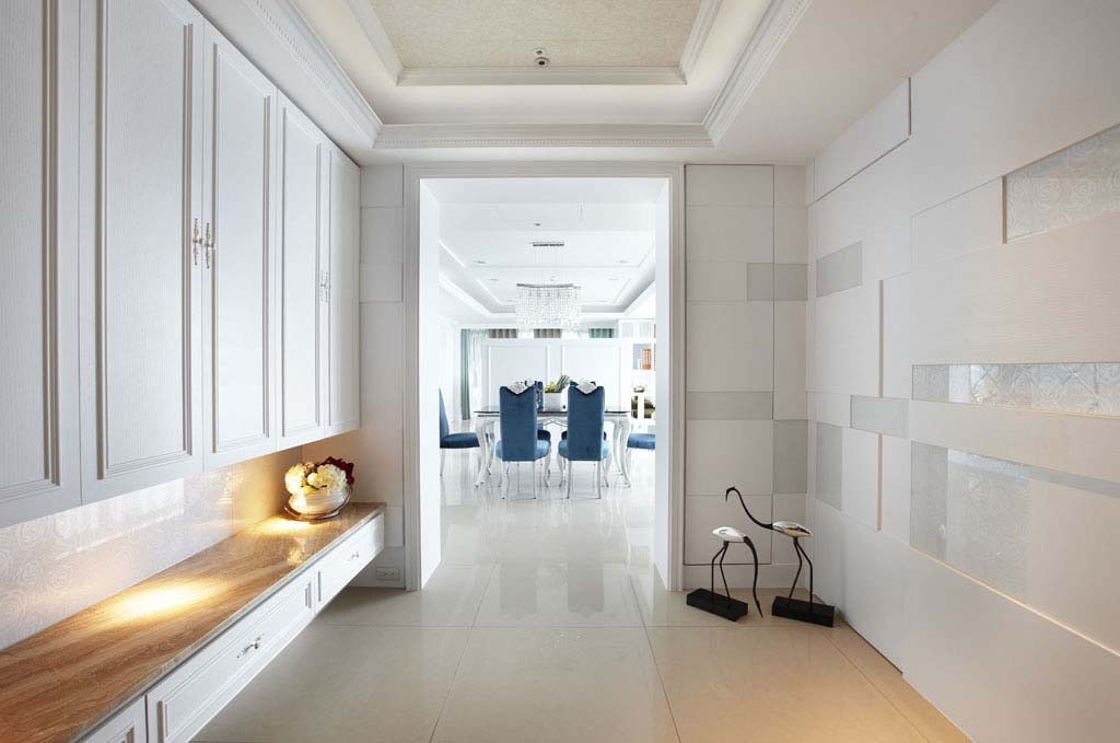 素净的奢华 温柔甜蜜窝 公寓装修,140平米以上装修,富裕型装修,新古典风格,台湾家居,玄关