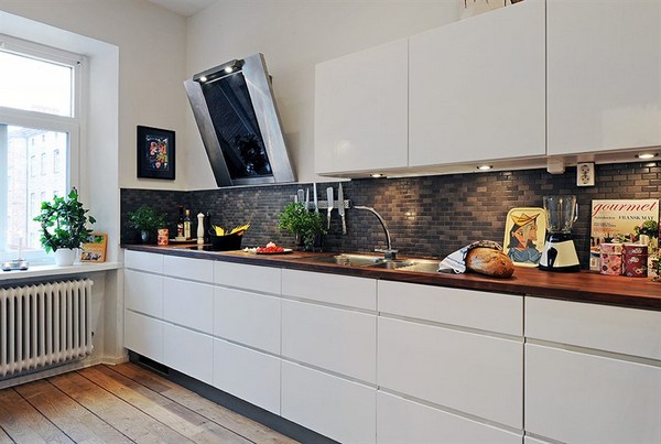 现代简约风格复一字型厨房橱柜装修效果图