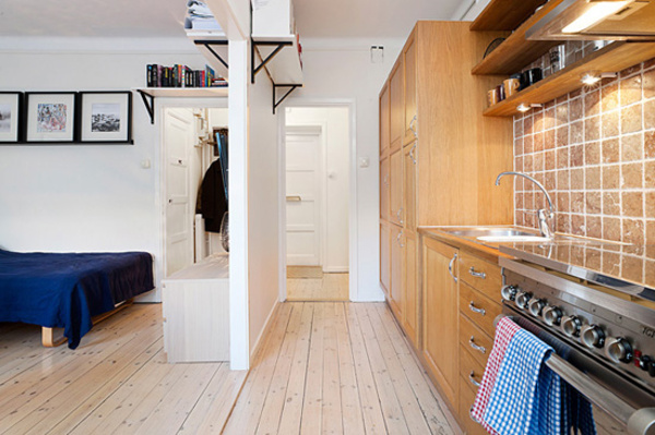 29平单身小公寓 彰显原生态气质 小户型装修,一居室装修,经济型装修,简约风格,厨房