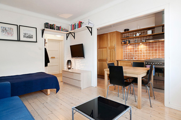 29平单身小公寓 彰显原生态气质 小户型装修,一居室装修,经济型装修,简约风格,客厅