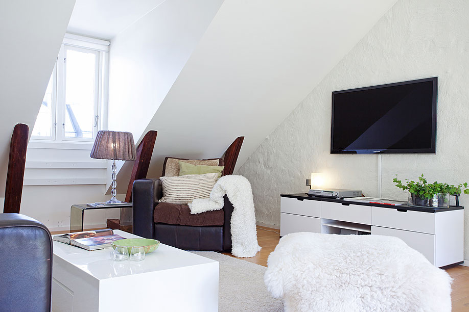 清新北欧二居室公寓客厅电视柜装修效果图