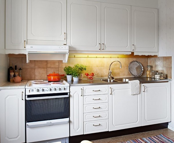 欧式风格三室一厅20平米厨房整体橱柜软装搭配效果图