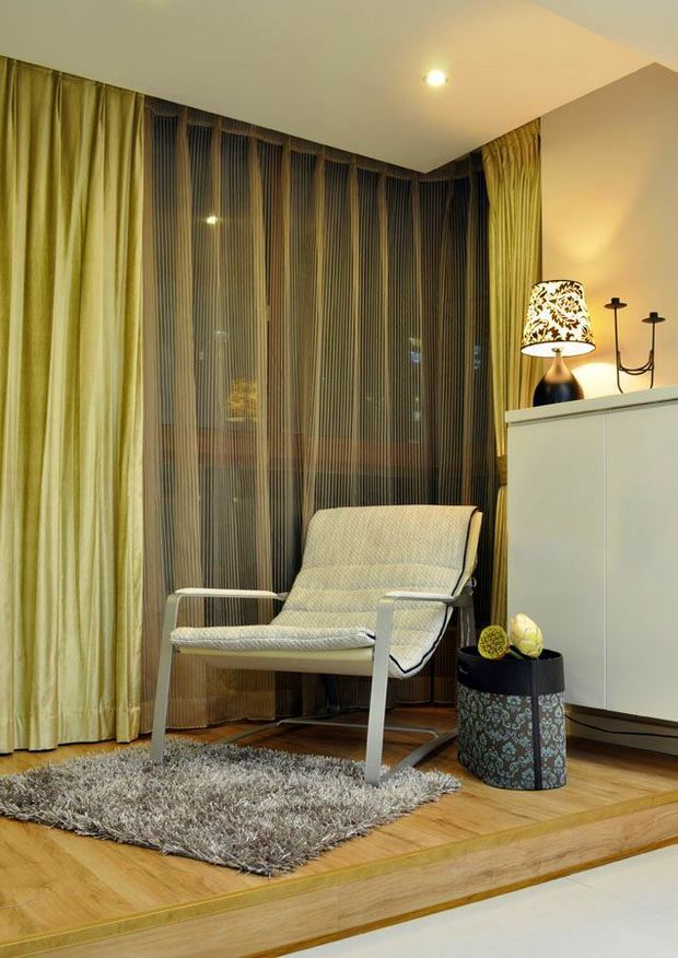 现代简约客厅窗帘软装搭配效果图