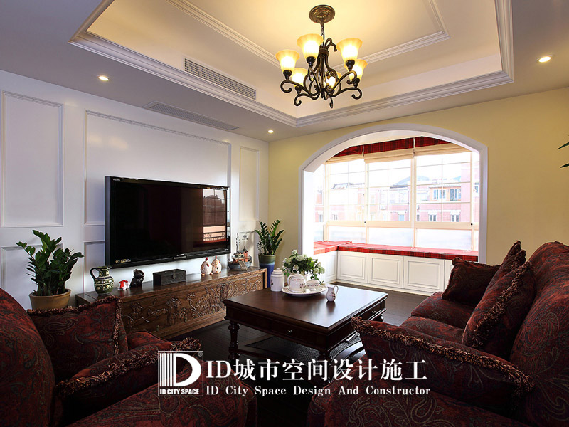 英式风格四室一厅30平米客厅沙发布置效果图