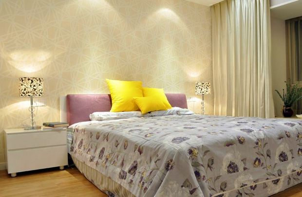 韩式风格三室一厅公寓30平米卧室墙壁射灯装修效果图