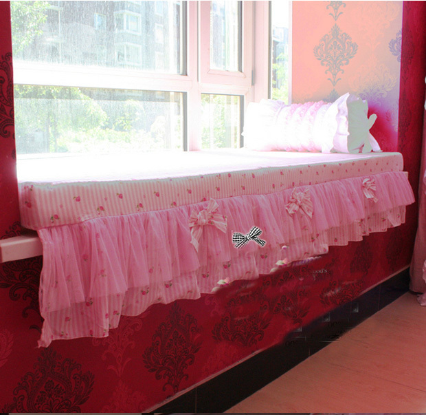 田园风格，可爱夜未央韩版公主飘窗垫。8厘米海绵，超级舒适。
