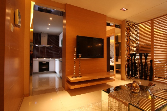 优雅屏风设计 精致奢华生活 一居室装修,90平米装修,富裕型装修,混搭风格,客厅,电视柜