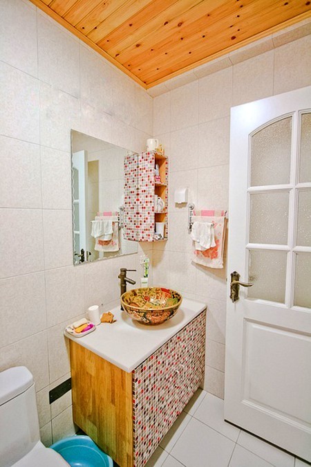 90平地中海二居室风格卫生间浴室柜装修效果图