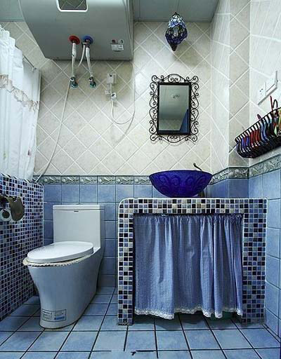 地中海风格二居室浪漫卫生间装修效果图