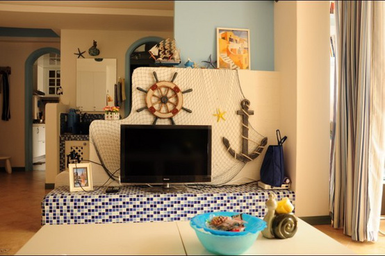 地中海风格特辑 13组精选地中海背景墙效果图 地中海风格,蓝色装修,浪漫,客厅,背景墙,电视背景墙,可爱