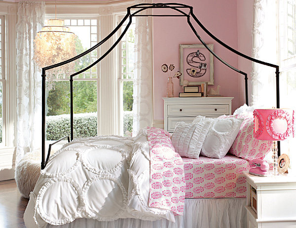 16个女孩卧室搭配方案 美式风格,卧室,床