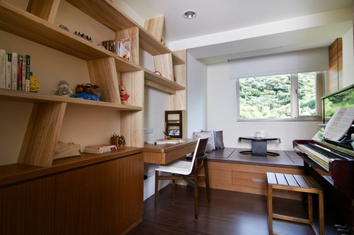 日式自然清新家 一家人的幸福生活 120平米装修,经济型装修,日式风格,书房,书桌,书架