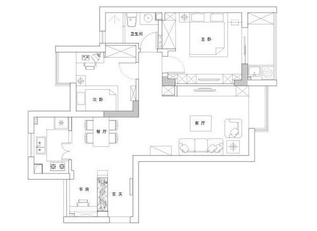 新古典风格一居室 尊贵气质生活 一居室装修,110平米装修,富裕型装修,新古典风格