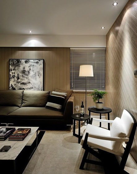 80平个性简约一居室客厅灯光装修设计效果图