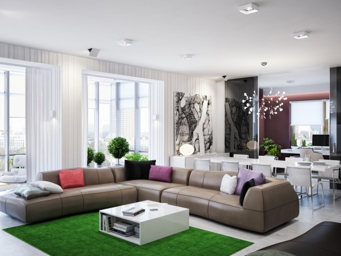 乌克兰风情 300平简约现代公寓 公寓装修,140平米以上装修,简约风格,客厅,沙发,茶几,背景墙,大气