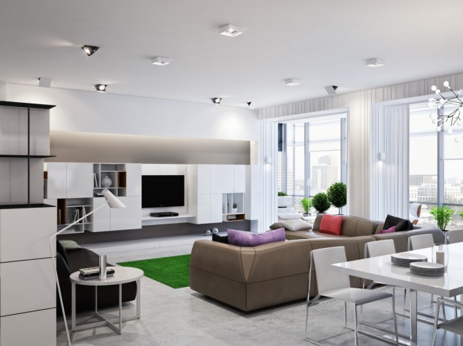乌克兰风情 300平简约现代公寓 公寓装修,140平米以上装修,简约风格,客厅,沙发,茶几,大气