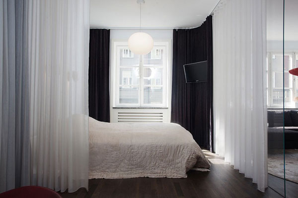 现代风格一居室公寓卧室装修效果图