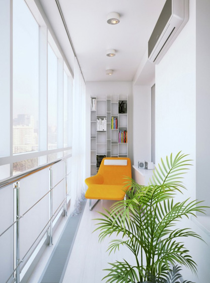 简约风格单身公寓休闲阳台装修效果图