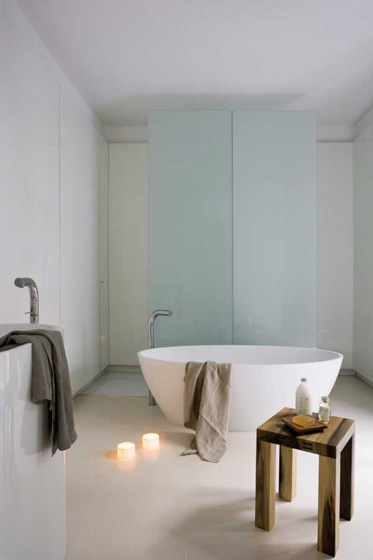 北欧极简约风格三室两厅20平米卫生间创意浴缸效果图