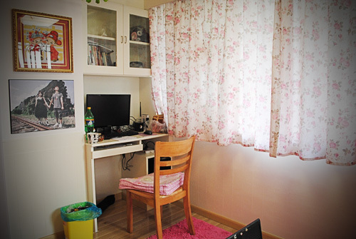 田园风格两室一厅超小户型10平米卧室书柜效果图
