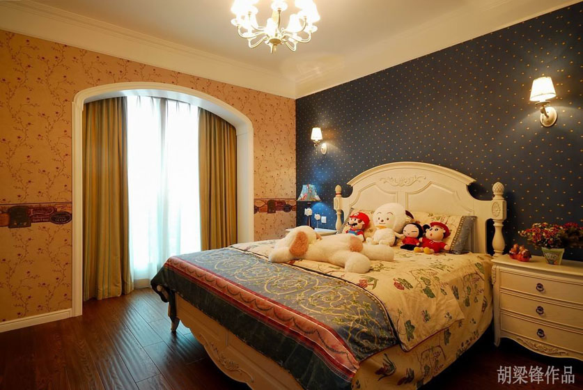 美式地中海混搭二居室公寓儿童房装修效果图