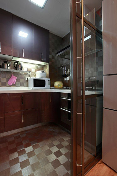 美式风格四室一厅10平米厨房马赛克地砖效果图