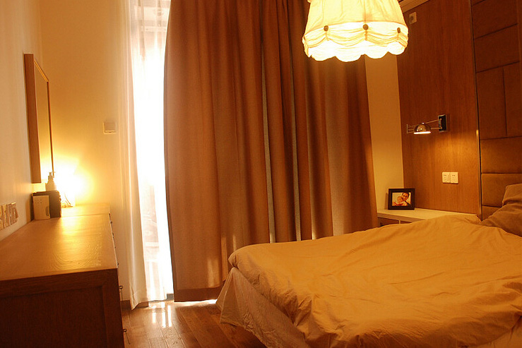 法式风格两室两厅20平米卧室精美灯具软装效果图