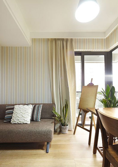简约风格三室两厅60平米客厅沙发软装效果图