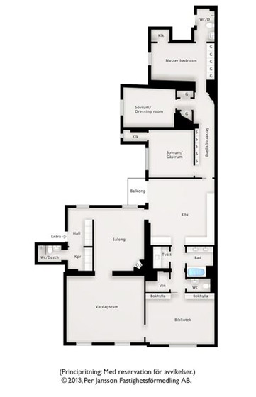 完美色彩平衡 瑞典199平大公寓 北欧风格,140平米以上装修,大户型,公寓装修,户型图