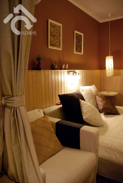 米兰风格loft户型30平米客厅沙发软装效果图