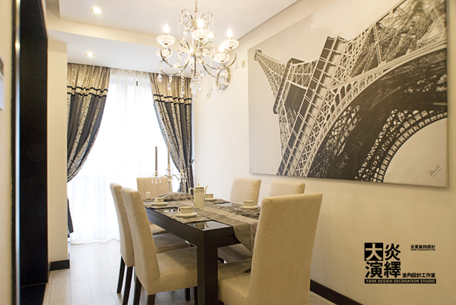 意大利风格三室两厅20平米餐厅壁纸装潢效果图