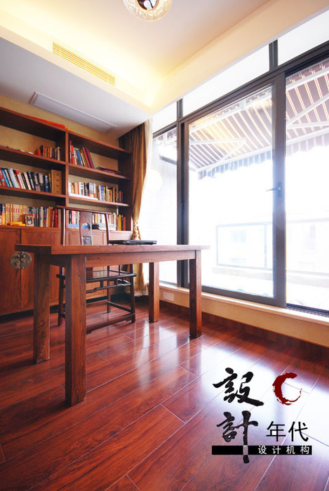 东南亚风格别墅30平米书房全实木家具装修效果图