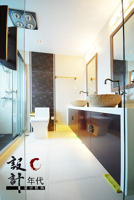 中式风格别墅卫生间浴室柜软装效果图