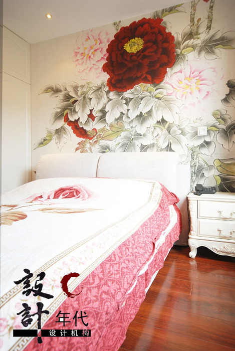 小户型中式风格别墅卧室墙绘效果图
