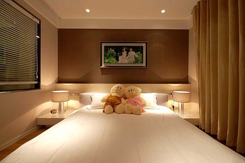 温馨的房间，可爱的小熊，一只是我，一只是他。
