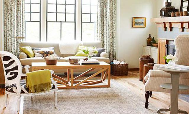 春天般的黄绿色美式客厅装修设计