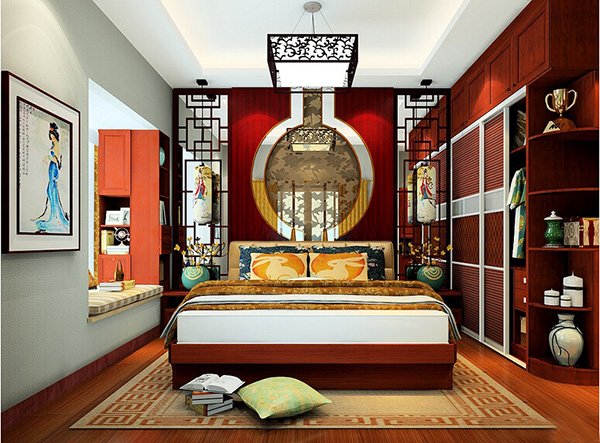 中式风格卧室装修效果图，打造古香古色经典卧室