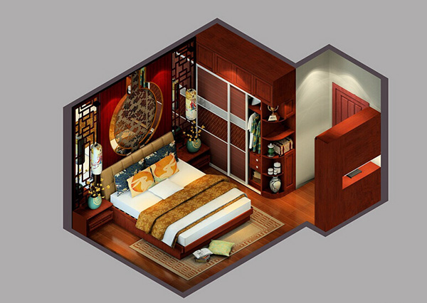 中式风格卧室装修效果图，打造古香古色经典卧室